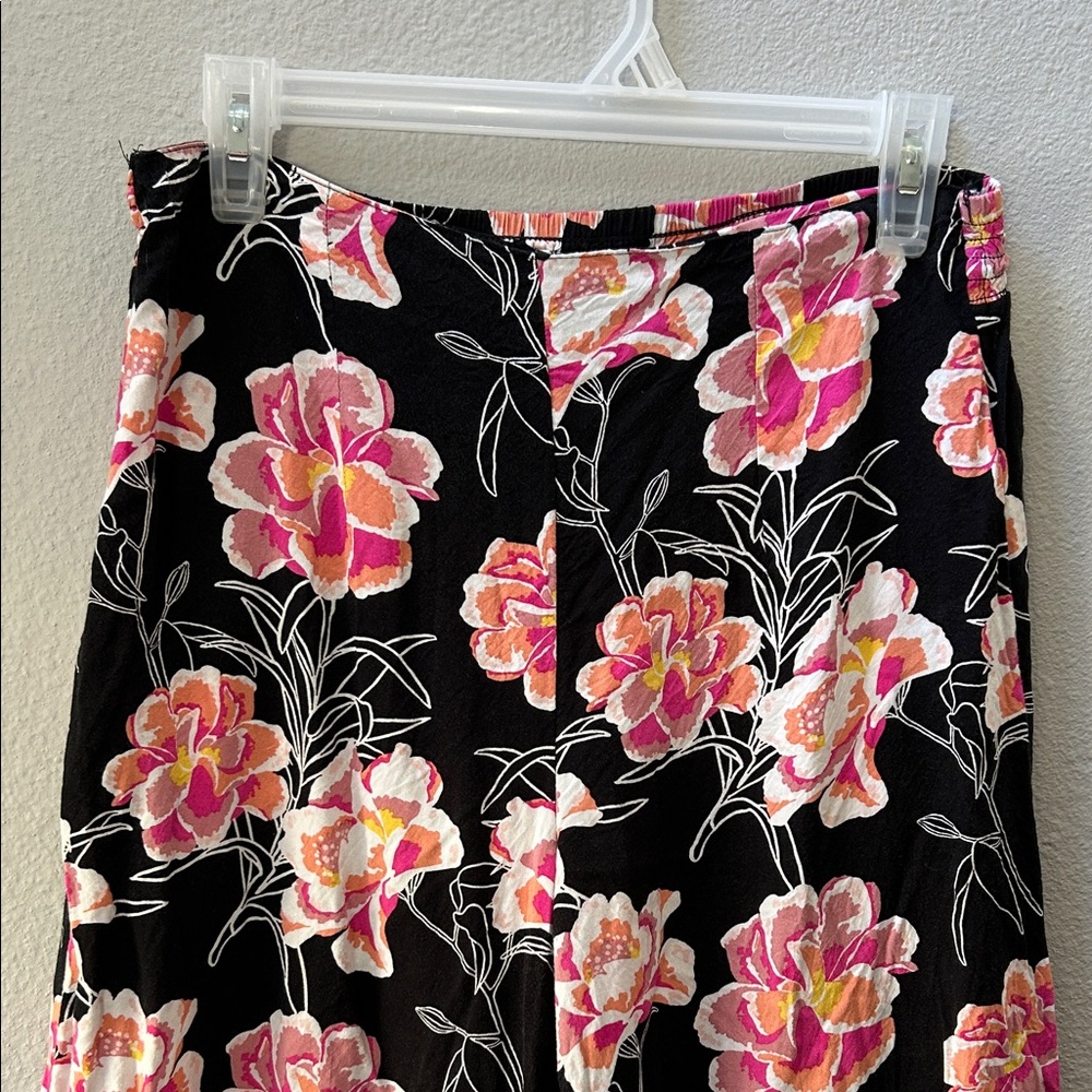 Roxy Floral Print Wide Leg Pants M - Picture 2 of 8